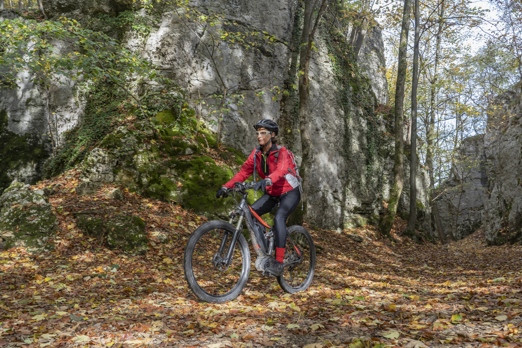 Mountainbike mit Motorr am Arber im bayerischen Wald