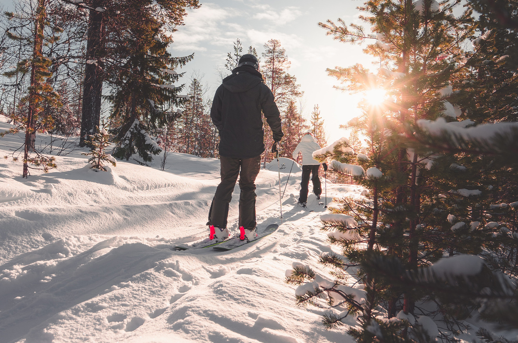 Skitour auf den verschneiten Hohen Bogen