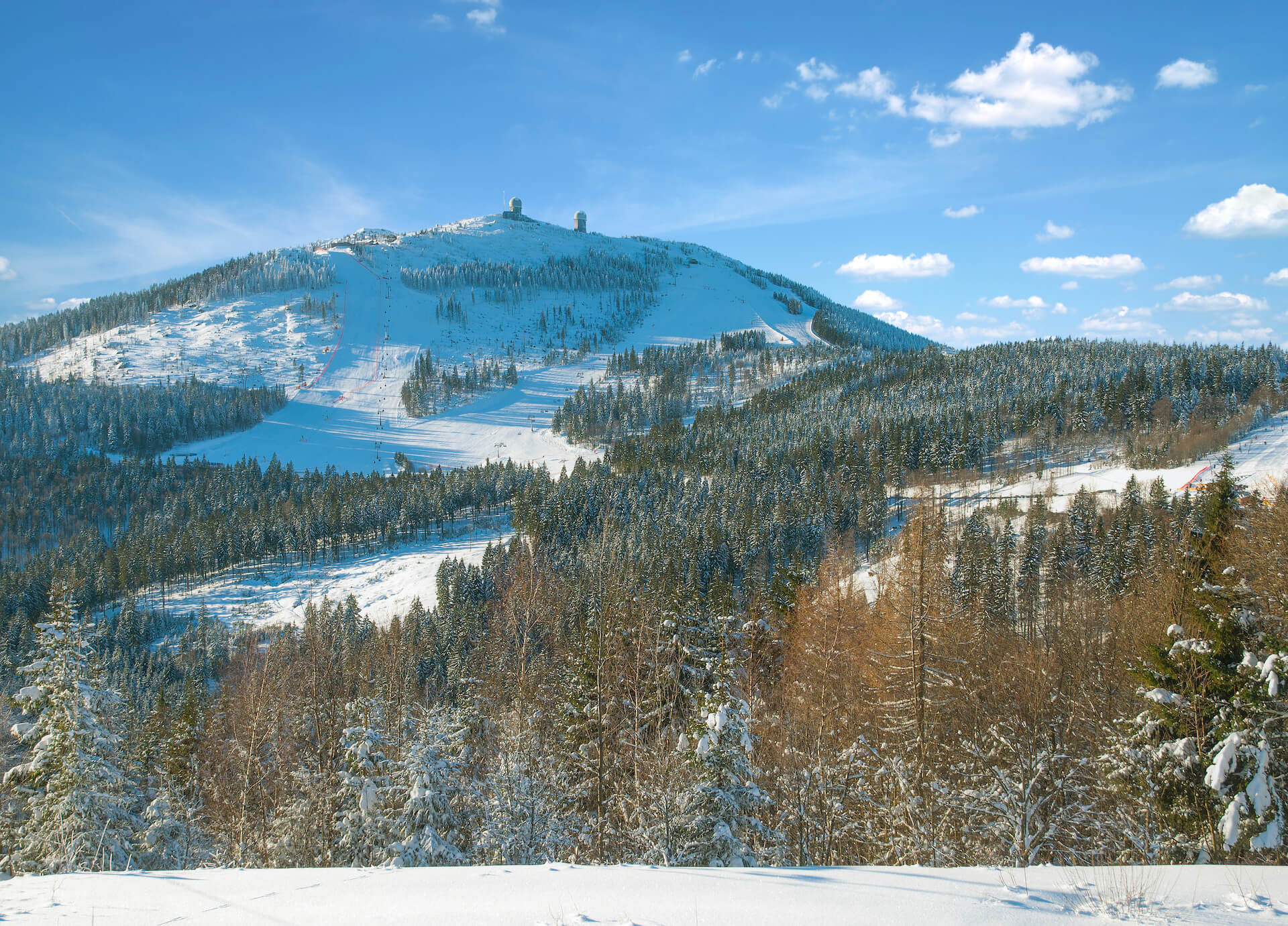 Blick zum großen Arber von Bad Kötzting